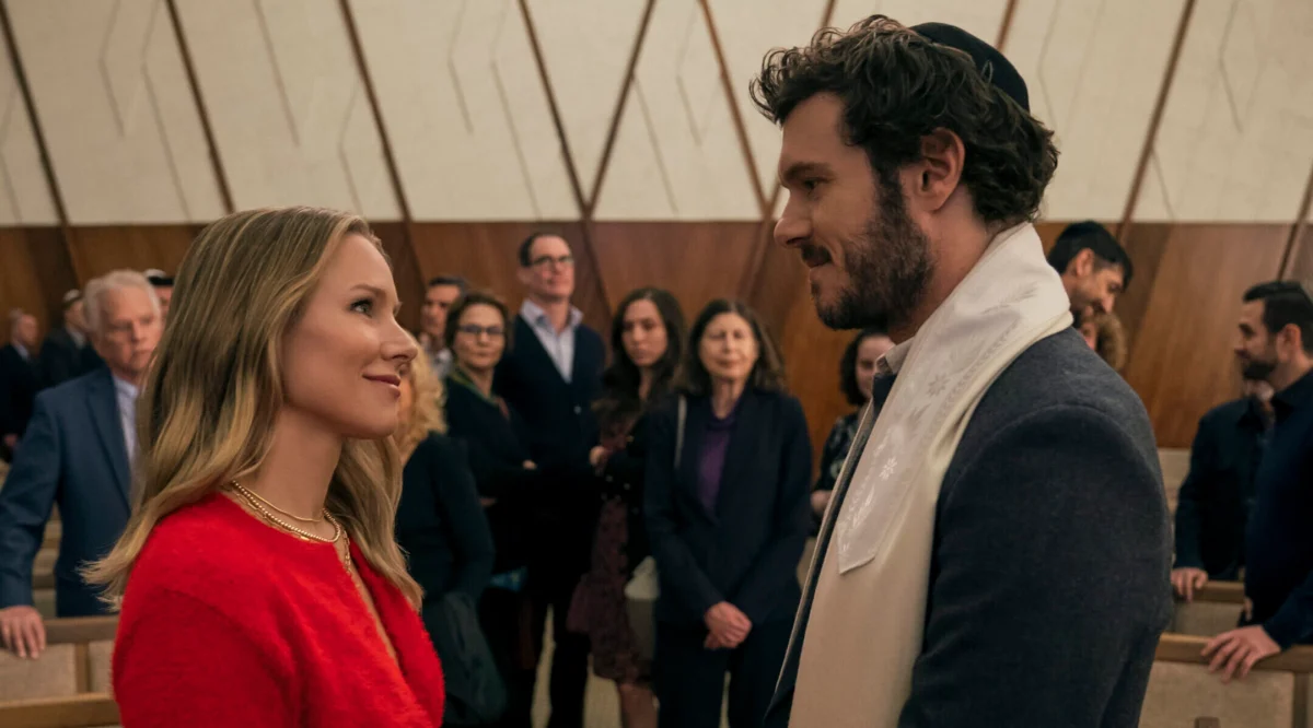 Kristen Bell as Joanne and Adam Brody as Noah in "Nobody Wants This." (Stefania Rosini/Netflix)