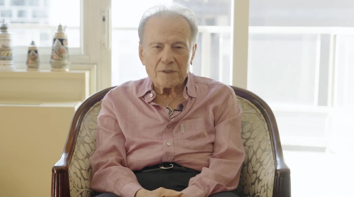 Jerry Wartski, a Holocaust survivor and retired New York City real estate investor, blasted Kamala Harris in an ad released by Donald Trump's presidential campaign. (Screenshot)