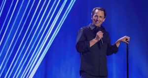 Seth Meyers in a scene from his comedy special “Dad Man Walking.” 