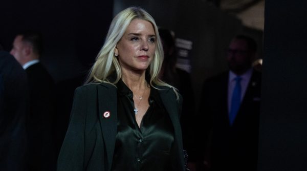 Pam Bondi, former attorney general of Florida, arrives to the Fiserv Forum on the second day of Republican National Convention, Milwaukee, July 16, 2024. (Tom Williams/CQ-Roll Call, Inc via Getty Images)