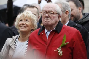 French far-right party Front National founder and honorary president Jean-Marie Le Pen looks on at the foot of a statue of Joan of Arc during the party's annual rally in honour of Joan of Arc in Paris, May 1, 2015. (Thomas Samson/AFP/Getty Images)