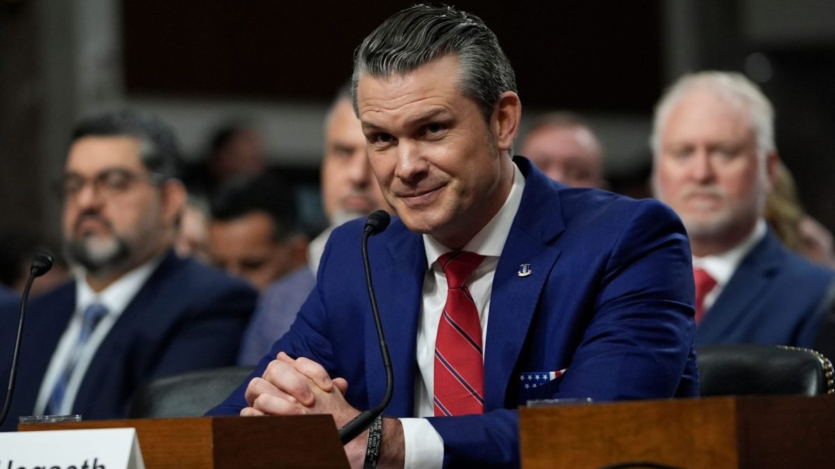 Pete Hegseth speaks during a Senate Armed Services committee hearing on his expected nomination to be Secretary of Defense on Tuesday, Jan. 14, 2025 in Washington, D.C.