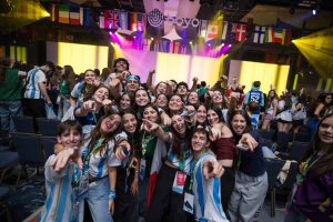 Jewish teens from the United States and abroad at the opening ceremony of BBYO's International Convention in Denver on Feb. 13, 2025. Credit: Jason Dixson Photography.

