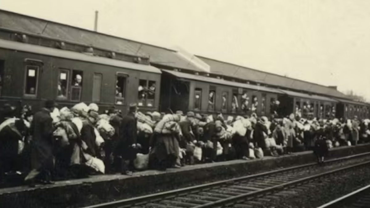 Deportation of Jews in Bielefeld, Germany, on Dec. 13, 1941. 