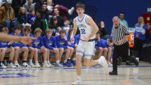 Sam Donald, a senior at Columbia High School, is the fourth all-time leading scorer in the school’s history with 1,785 points and counting. Donald is pictured at a Feb. 1 game. 