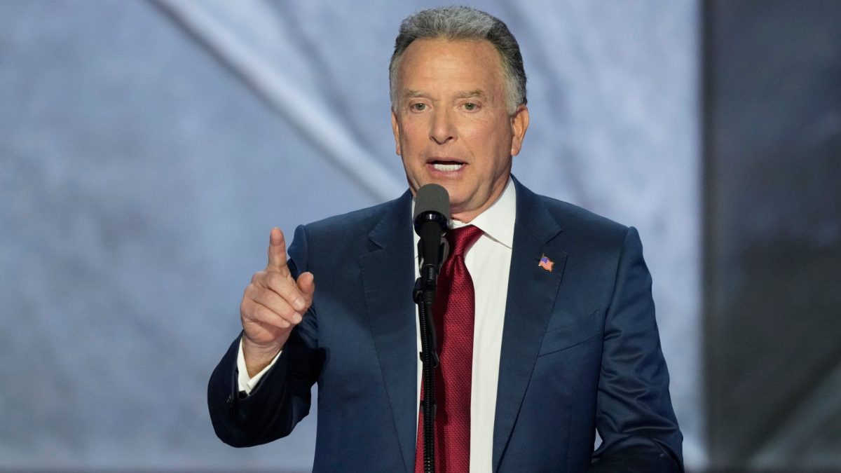 Steve Witkoff, businessman and developer, speaks during the final day of the Republican National Convention at the Fiserv Forum.