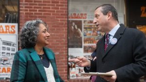 NYC mayoral candidate Brad Lander at a campaign stop in Manhattan on Feb. 28. 

