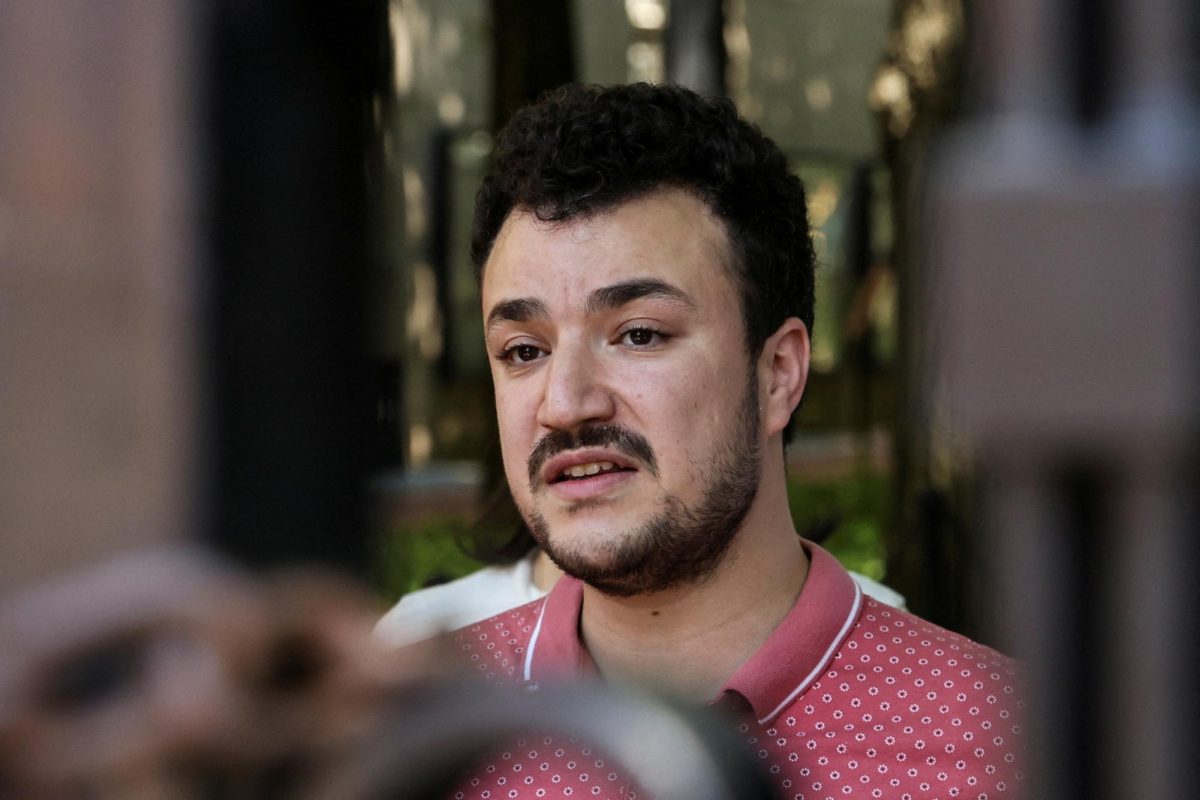 Mahmoud Khalil speaks to members of media about the Revolt for Rafah encampment at Columbia University during the ongoing conflict between Israel and the Palestinian Islamist group Hamas in Gaza, in New York City, U.S., June 1, 2024. REUTERS/Jeenah Moon