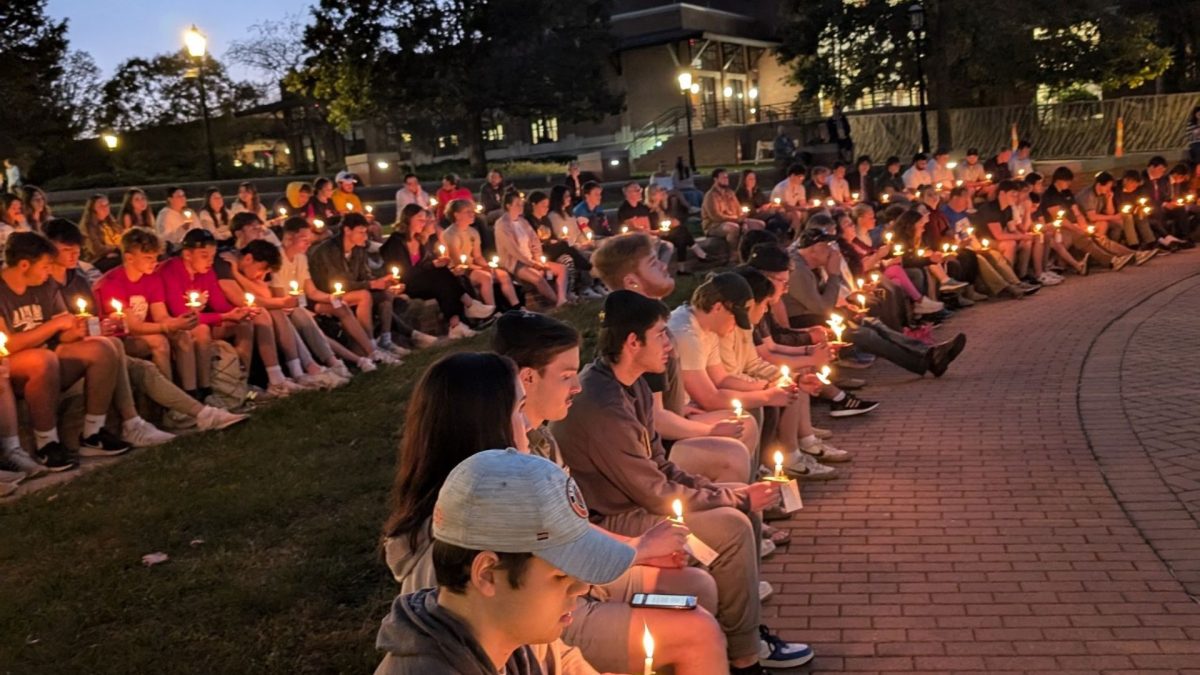 Above, Mizzou Jewish Greeks were among the students who attended a campus memorial on Oct. 7, 2024 marking one year since the Hamas attacks on Israel. Photo courtesy Brian Schenberg
