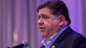 Illinois Gov. JB Pritzker speaks during the 2024 Midwest Aerospace Conference Thursday, Oct. 17, 2024, at the Embassy Suites in downtown Rockford.
