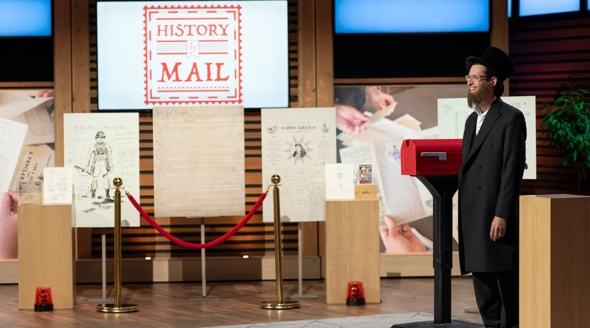 Ari Siegel pitched his business History By Mail on "Shark Tank." (Disney/Christopher Willard)