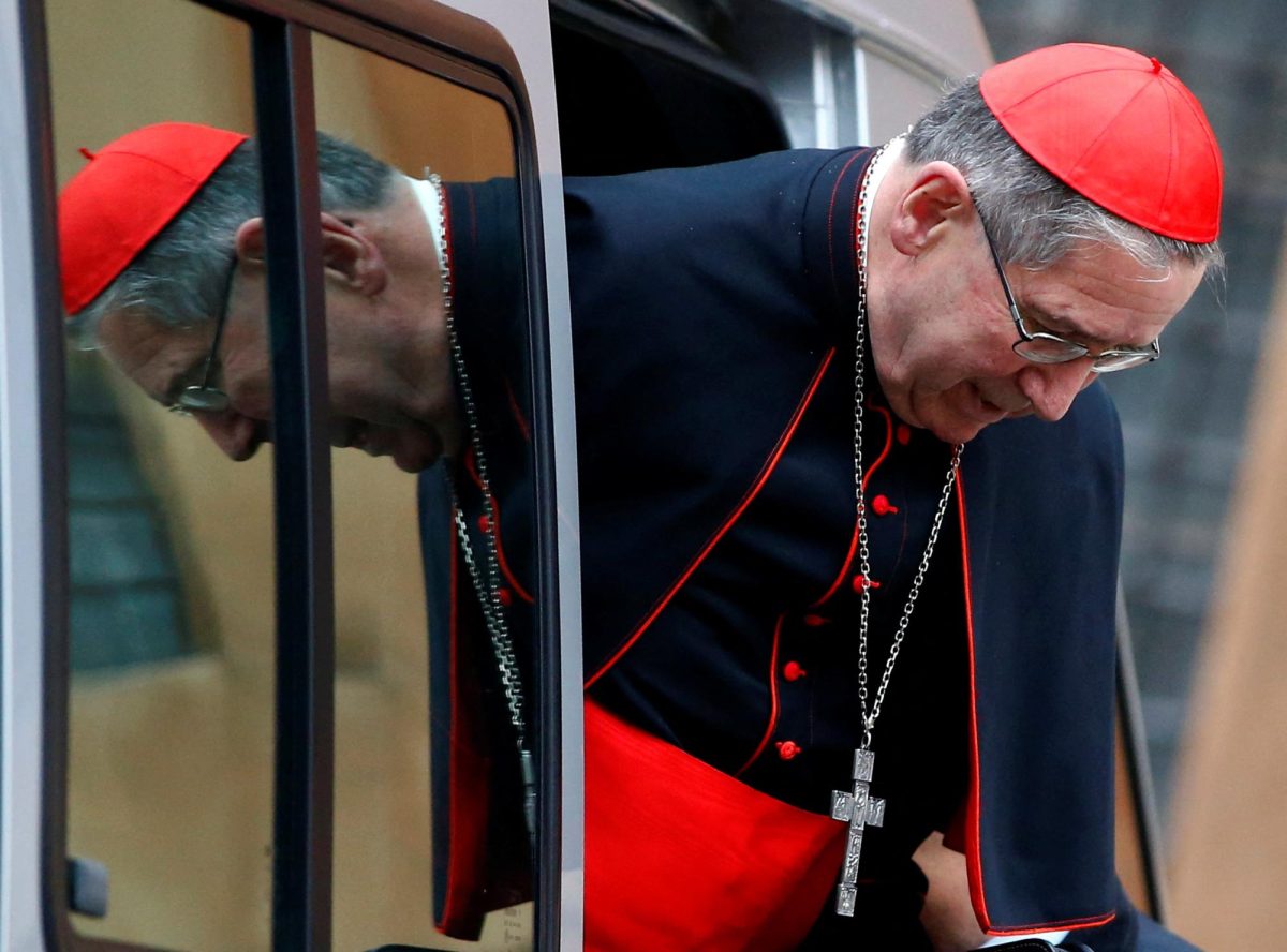Cardinal Roger Michael Mahony arrives to attend a consistory at the Vatican February 13, 2015. REUTERS/Tony Gentile
