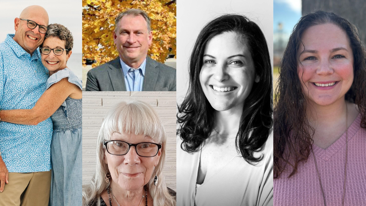 (L) Judy and Bryan Babitz. (Left Top) Ed Becker. (Left Bottom) Marlene Pitler. Lauren Lourie, Lindsay Melnick.