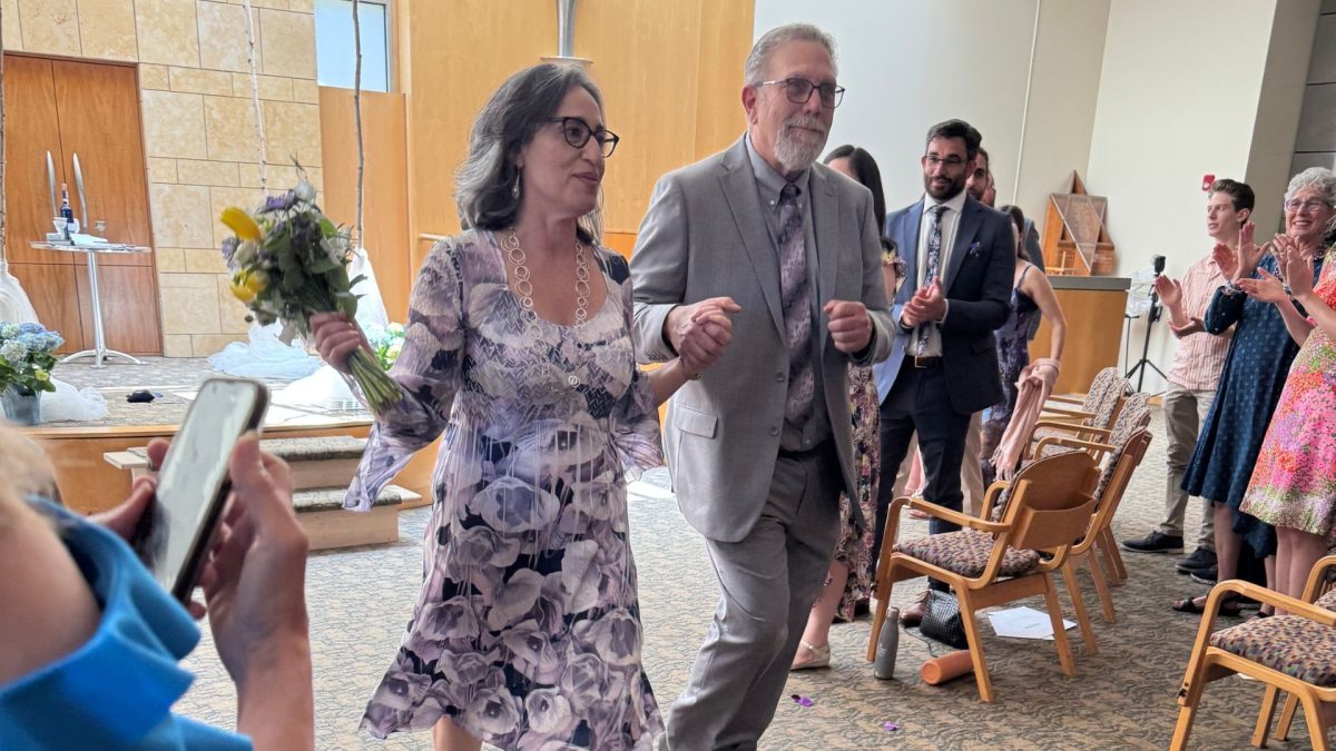 Lynnsie Balk Kantor and Doug Gilbert were married May 18 at CRC, with Rabbi Daniel Bogard officiating.  