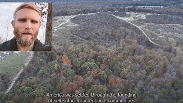 Eric Orwoll is co-founder of Return to the Land, which is establishing a segregated community in Arkansas. Courtesy of screenshot from Eric Orwoll Return to the Land video