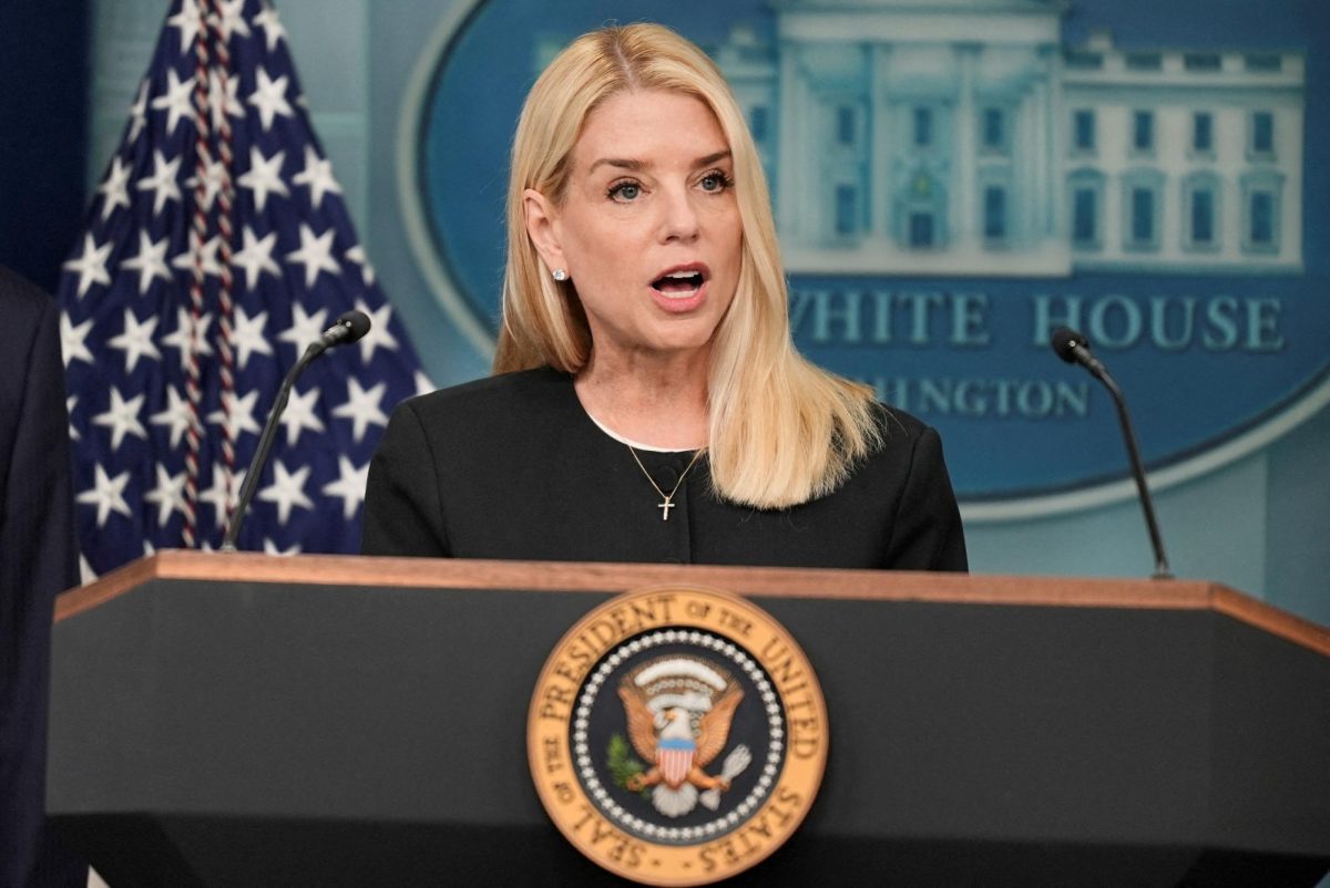 U.S. Attorney General Pam Bondi speaks to the media, in the Press Briefing Room at the White House in Washington D.C., June 27, 2025. REUTERS/Ken Cedeno