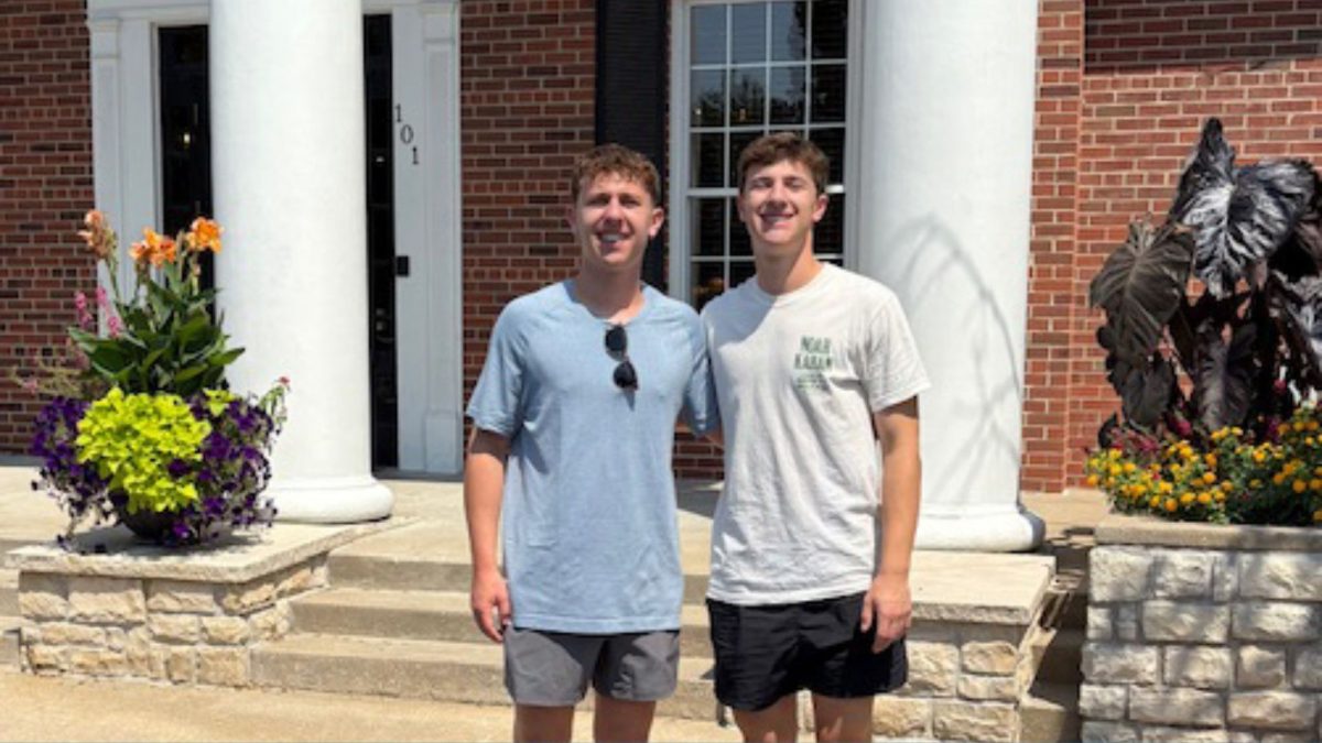 Amy Fenster Brown writes that her  sons, Davis (left) and Leo are now in the same fraternity, making them double brothers — DosBros.
