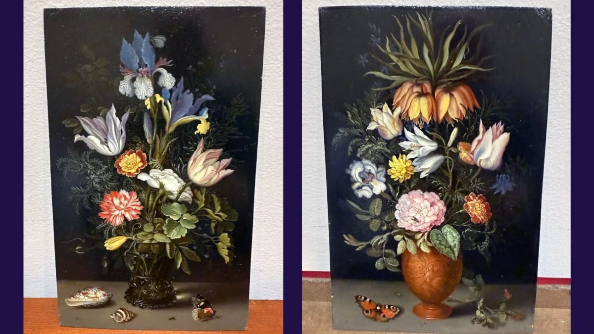 Two paintings believed to be by Ambrosius Bosschaert recovered by the Monuments Men and Women Foundation. (Courtesy Monuments Men and Women Foundation)