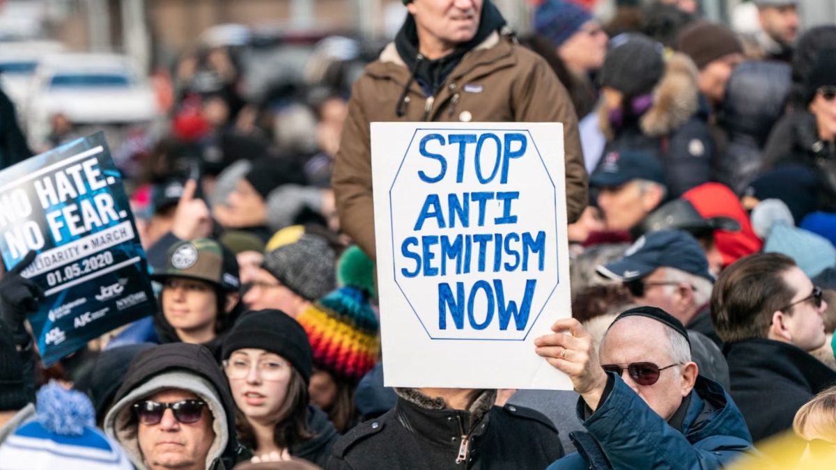 Protesters at a Jewish solidarity march in New York City on Jan. 5, 2020. (Jeenah Moon/Getty Images)