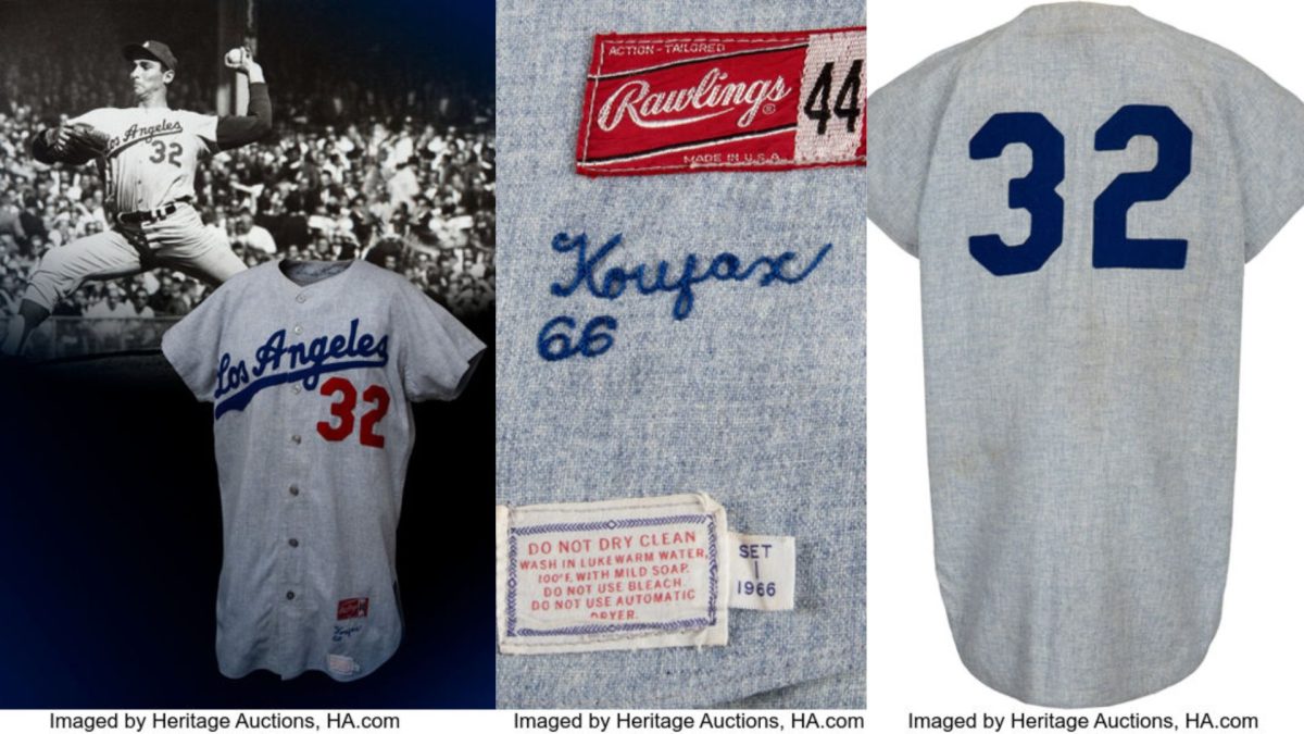 1966 Sandy Koufax Game Worn & Signed Los Angeles Dodgers Jersey