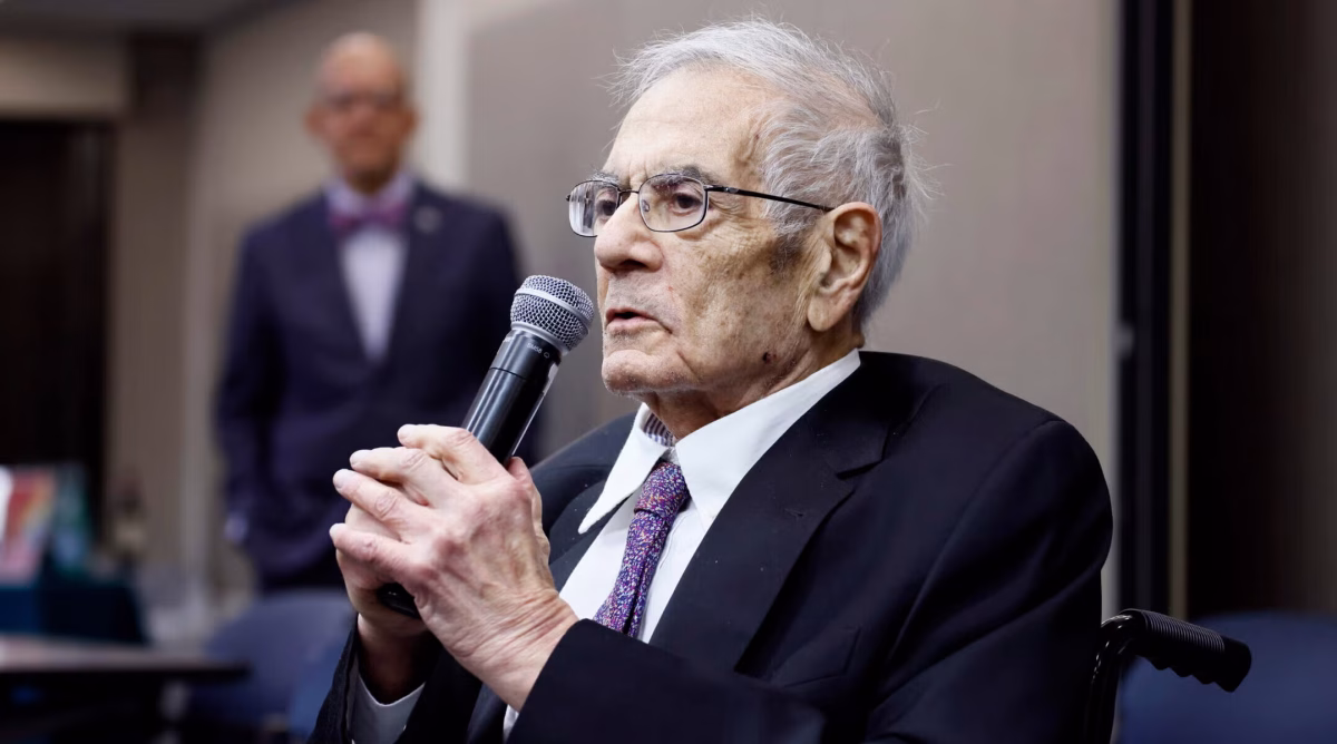 Barney Frank speaks during PFLAG National's Love Takes Justice event at AFT Headquarters on Nov. 18, 2025 in Washington, D.C. (Paul Morigi/Getty Images for PFLAG)