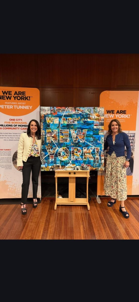 These are me and co-founder Sue Spiegel. Would love to include her in the article since we have created this experience together. The top photo is with the Peter Tunney artwork.