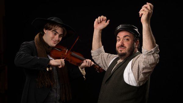 Collin Littlfield, as Fiddler, and E. Scott Levin as Tevye.
