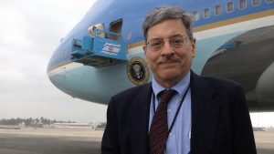 Peter Maer next to Air Force One