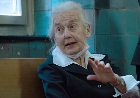 Holocaust denier Ursula Haverbeck sits in a Berlin courtroom, Nov. 17, 2020. (Paul Zinken/picture alliance via Getty Images)