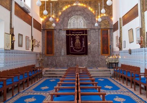 The synagogue in Marrakech was built in the early twentieth century, before World War I, when the Moroccan Jewish community was still important.